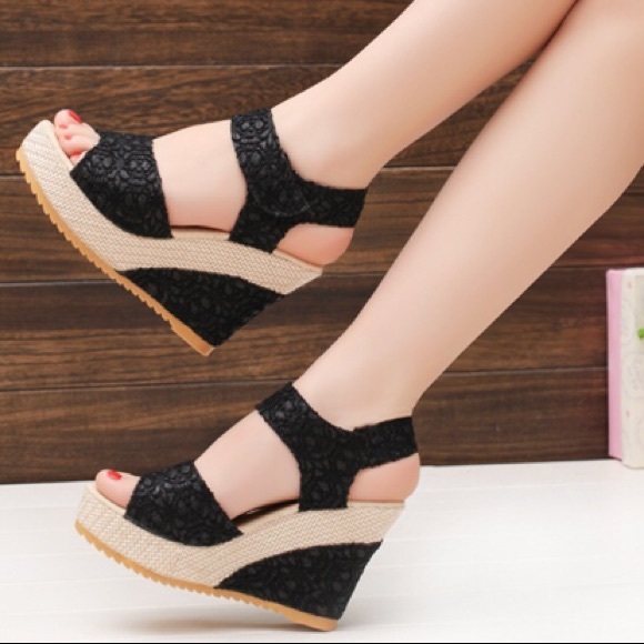 ⬇️💲PRICE DROP ⬇️Wedges Sandals Lace - Picture 6 of 8